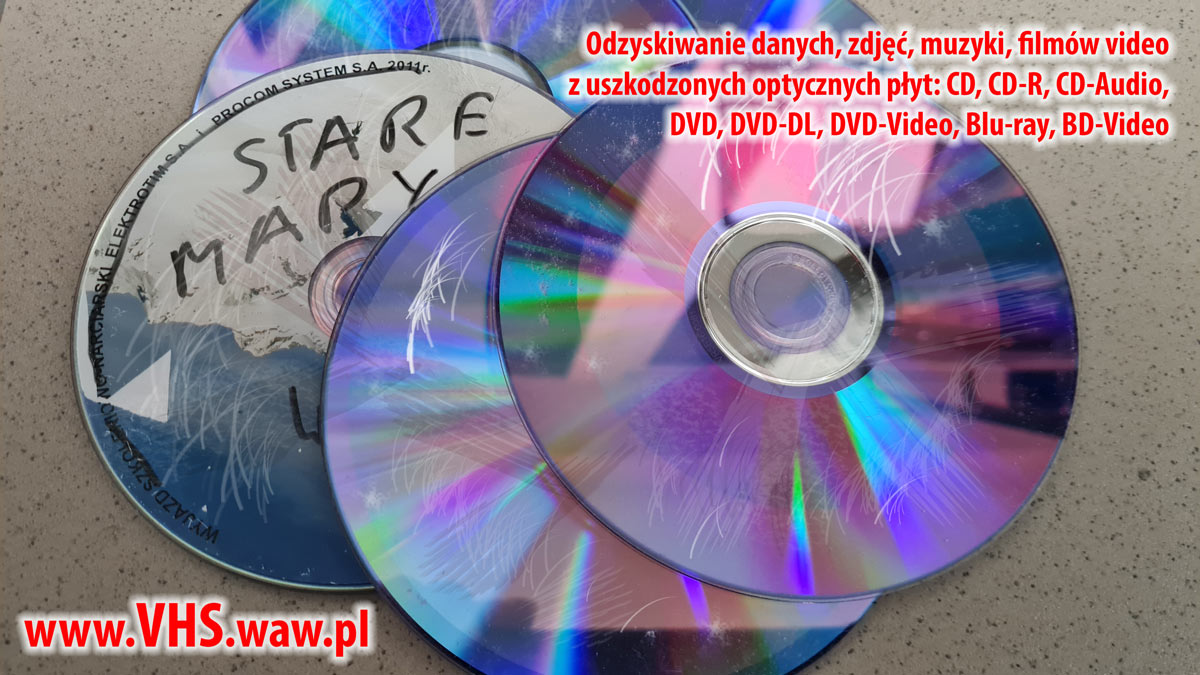 Porysowane uszkodzone płyty DVD